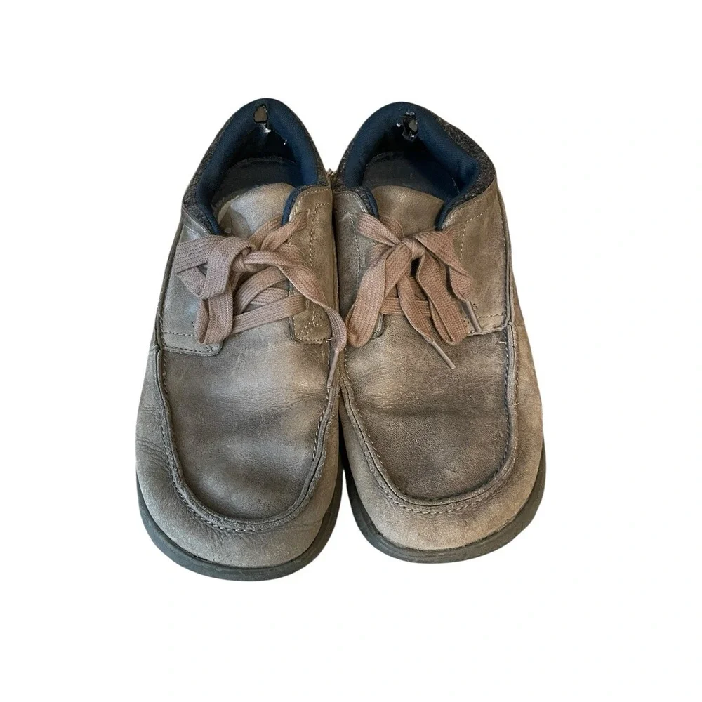 Patagonia Bungee Cord‎ Leather Moc Toe Shoes Mens 10.5 Brown Granola Gorpcore